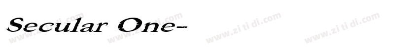 Secular One字体转换